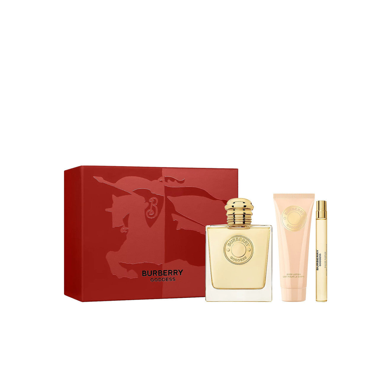 Burberry goddess 3 pcs set: 3.3 eau de parfum spray + 0.33 eau de parfum spray + 2.5 body lotion – JawsFragrance.com